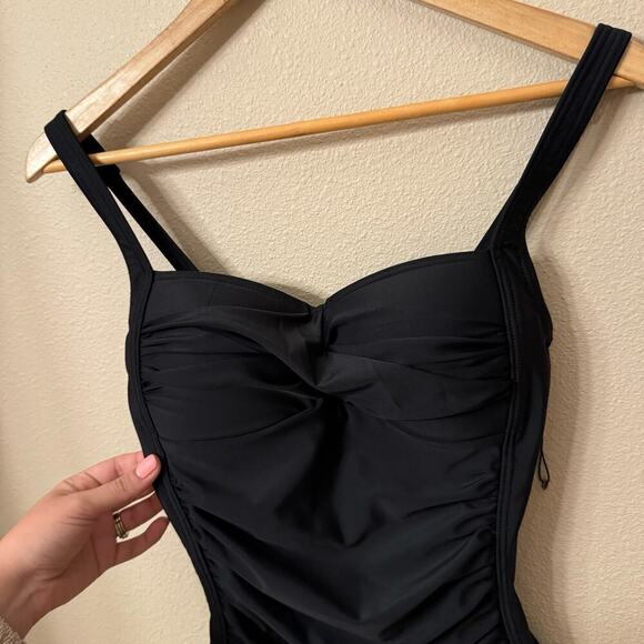 NWOT Niptuck Shaping Tummy Control One Piece Swimsuit Black Womens sz 4 Slimming - Picture 3 of 12